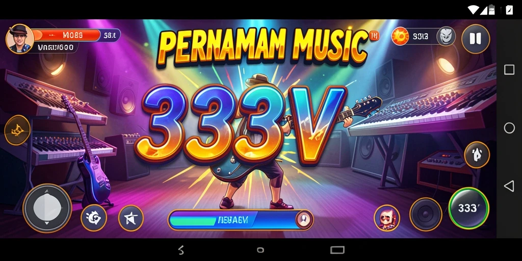 Screenshot gameplay 333V yang menunjukkan momen seru bermain musik.