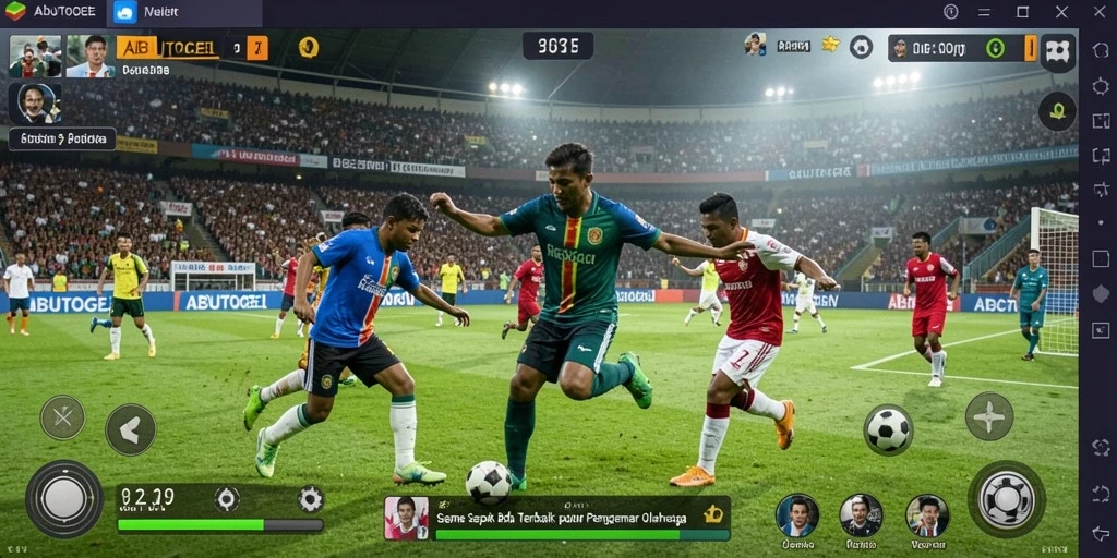 Screenshot gameplay ABUTOGEL yang menampilkan aksi sepak bola yang mendebarkan.