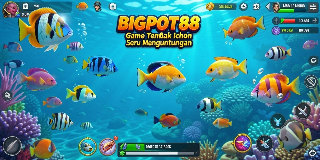 Tampilan gameplay seru Tembak Ikan di BIGPOT88.