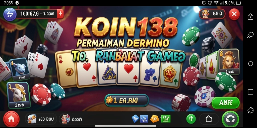 Screenshot gameplay KOIN138 menampilkan pertandingan Domino yang seru.