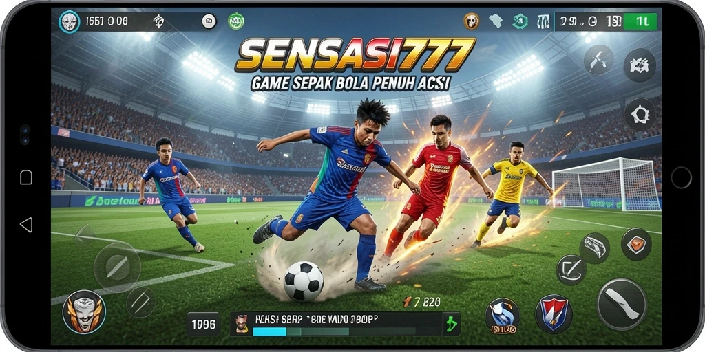 Gameplay seru SENSASI777 dengan aksi sepak bola nyata.