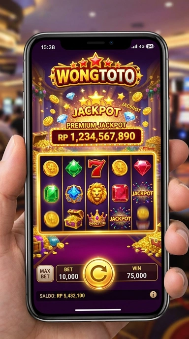 Tampilan utama aplikasi wongtoto dengan berbagai pilihan aplikasi.
